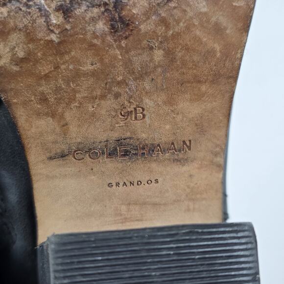 Cole Haan Womens Black Chesney Leather Zip Block Heel Ankle Booties Size 9 US - Picture 7 of 11